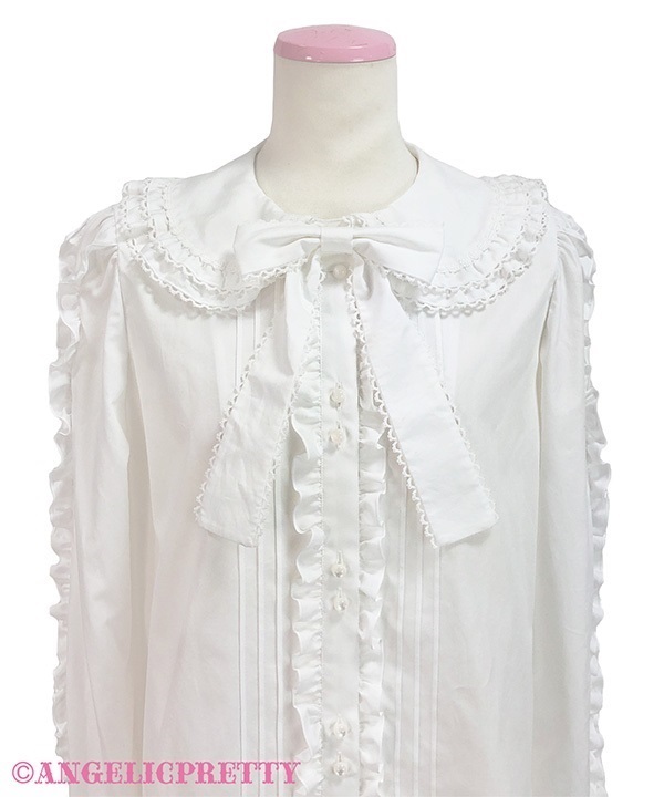Picot Frill Blouse - White