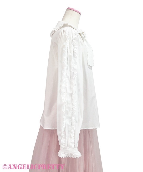 Picot Frill Blouse - White