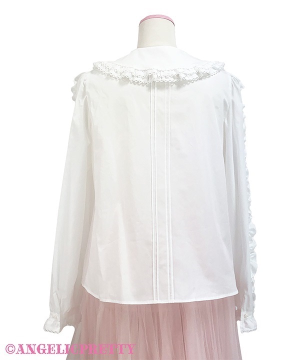 Picot Frill Blouse - White