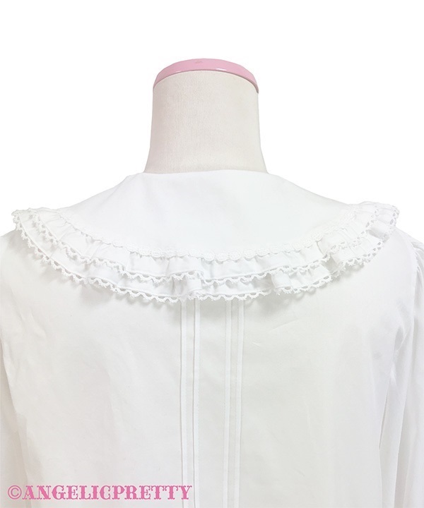 Picot Frill Blouse - White