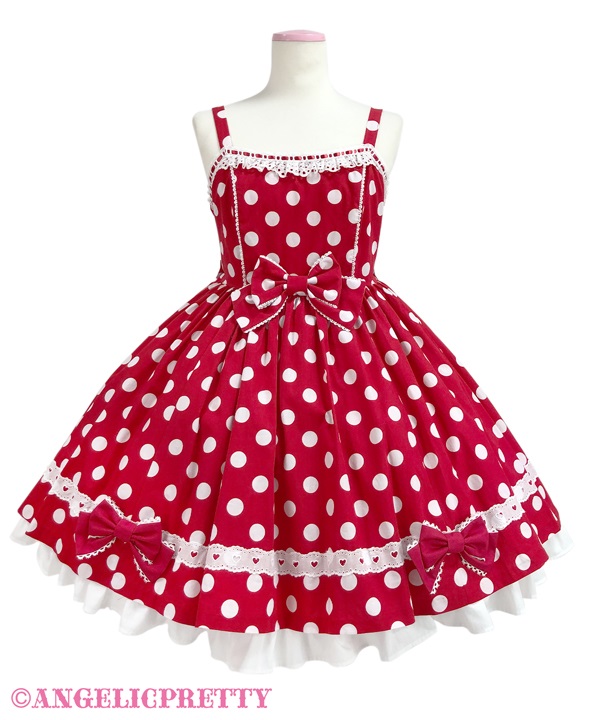Polka Dot Jumperskirt - Navy