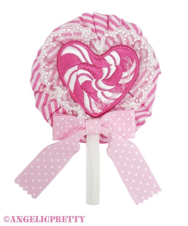 POP Heart Lollipop Brooch - Pink