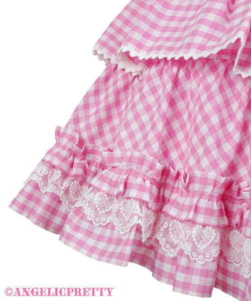 Pretty Frill Jumperskirt (Gingham) - Red