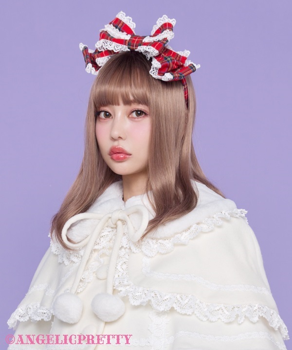 Pretty Kururin Headbow (Tartan) - Pink