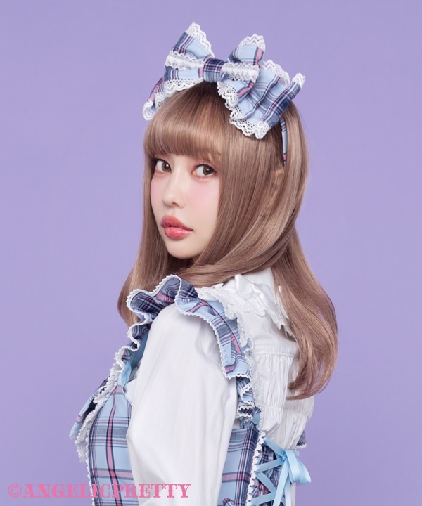Pretty Kururin Headbow (Tartan) - Pink