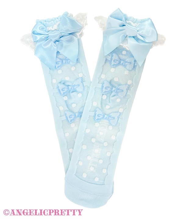 Prima Ribbon Crew Socks - Sax