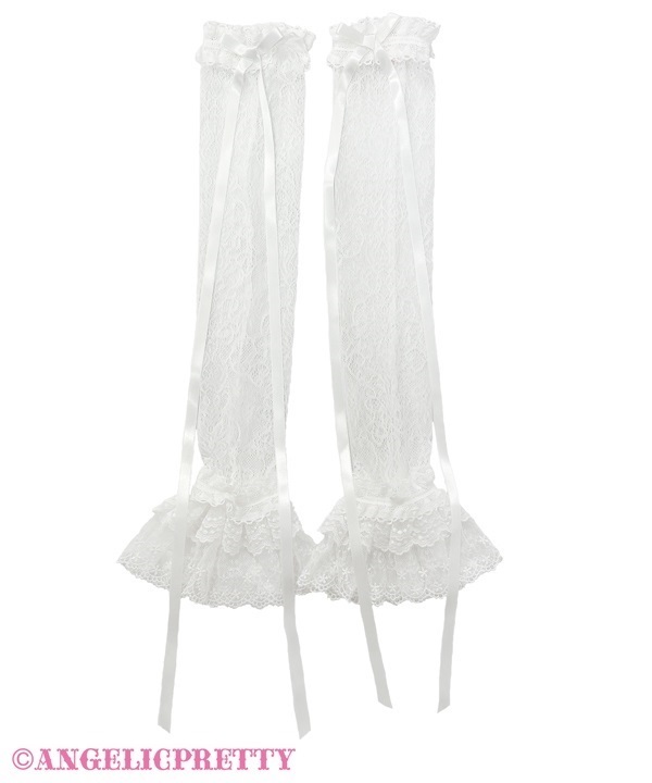 Princess Lace Dressy Arm Warmer - White
