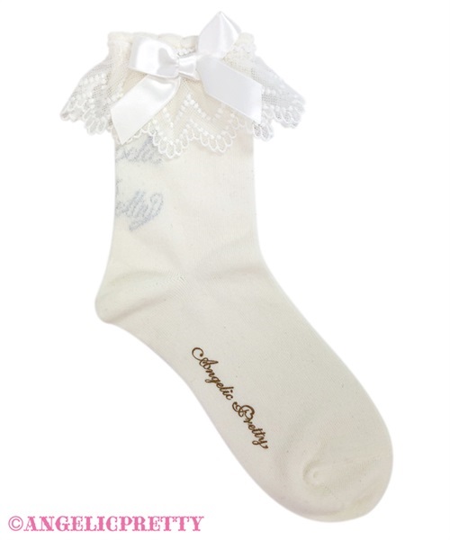 Princess Logo Crew Socks - White