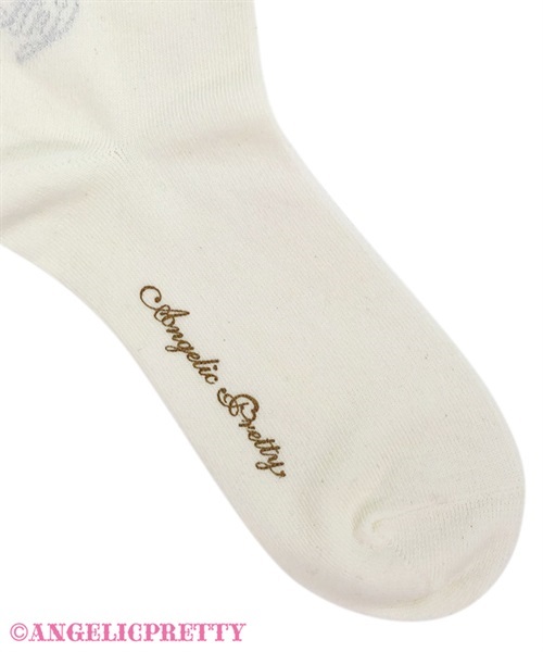 Princess Logo Crew Socks - White
