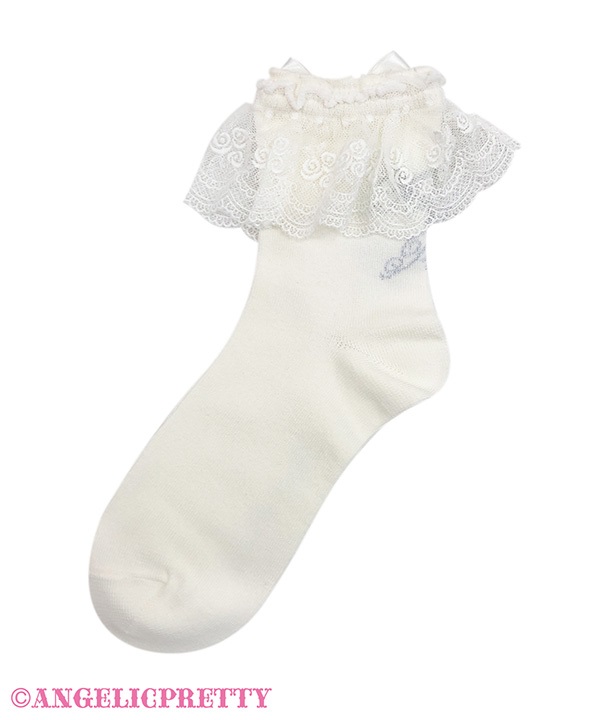 Princess Logo Crew Socks - White