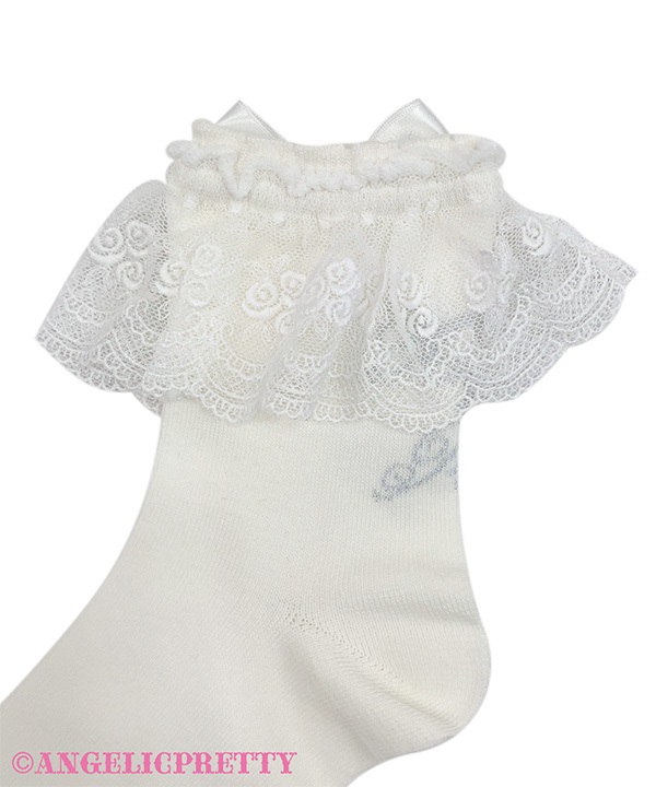 Princess Logo Crew Socks - White