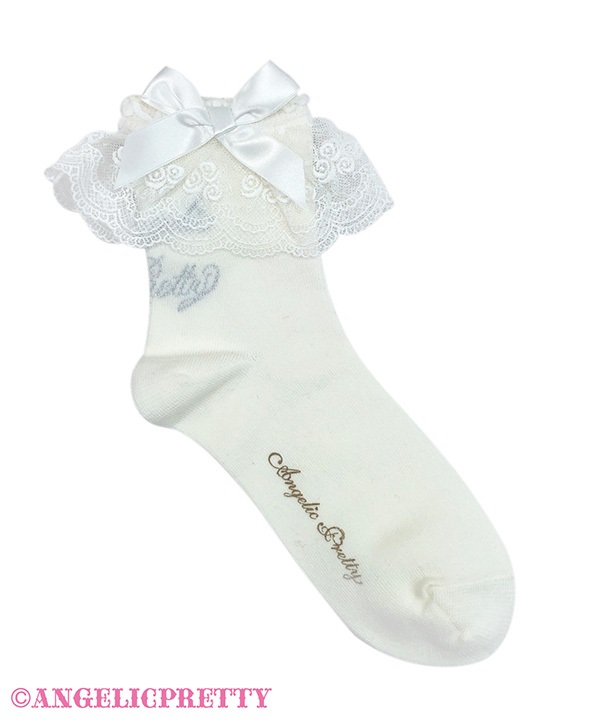 Princess Logo Crew Socks - White