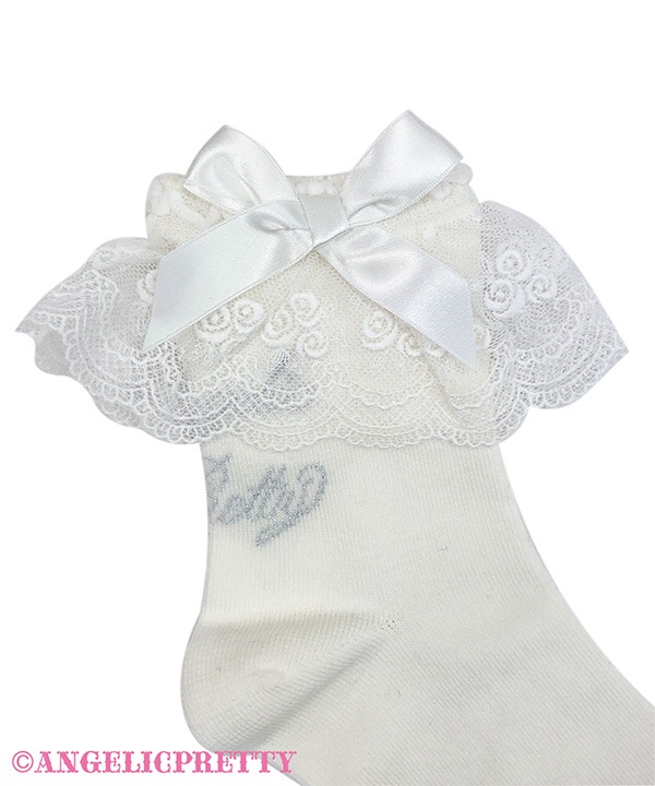 Princess Logo Crew Socks - White