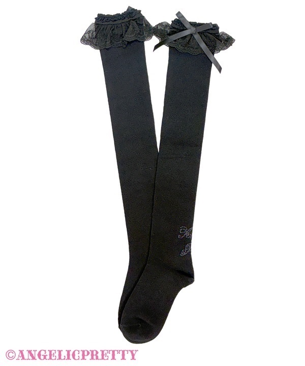 Princess Logo Over Knee - Black