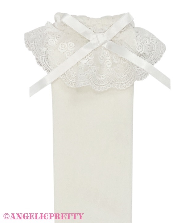 Princess Logo Over Knee - White x Pink