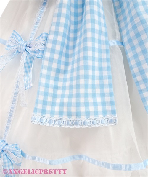 Puff Gingham One Piece - White