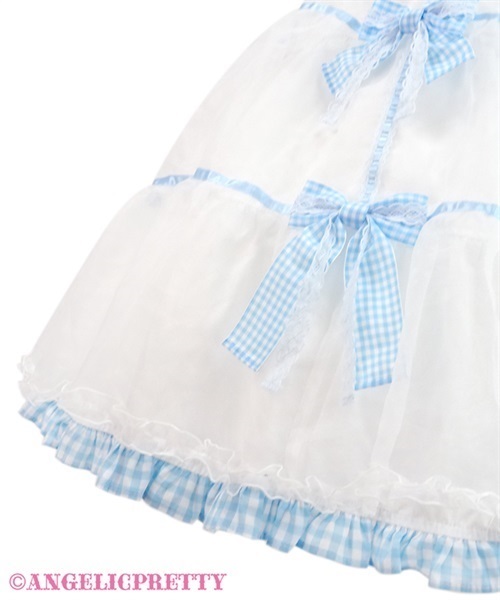 Puff Gingham One Piece - White