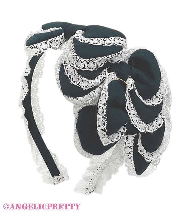 Puku Puku Triple Ribbon Headbow - Black