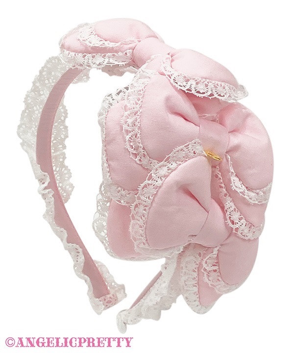 Puku Puku Triple Ribbon Headbow - Pink