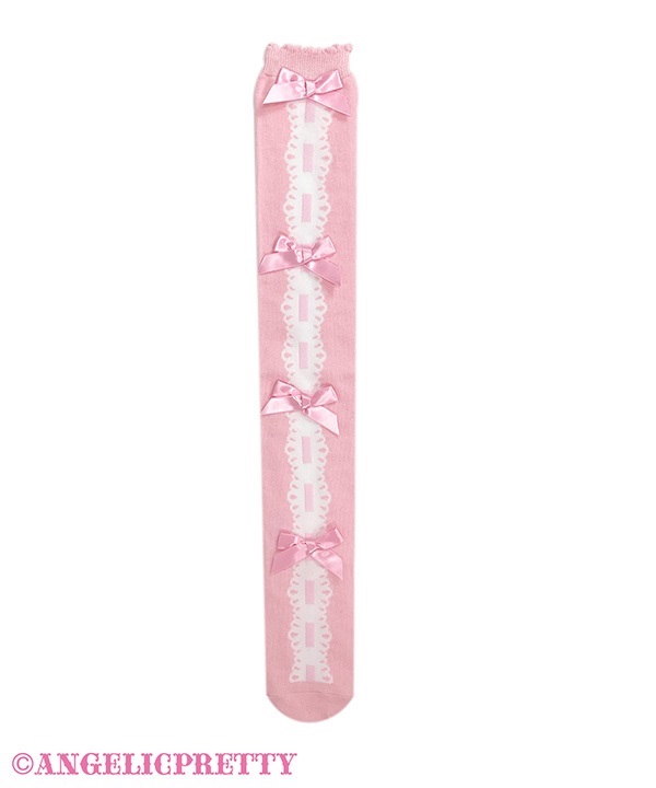 Quartet Ribbon Ladder Lace Over Knee - Red [252KS05-070433
