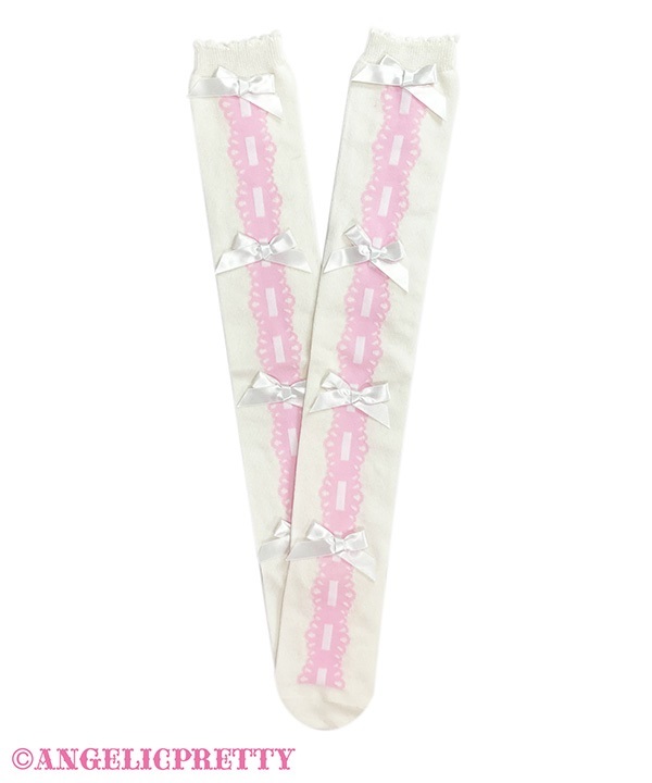 Quartet Ribbon Ladder Lace Over Knee - White