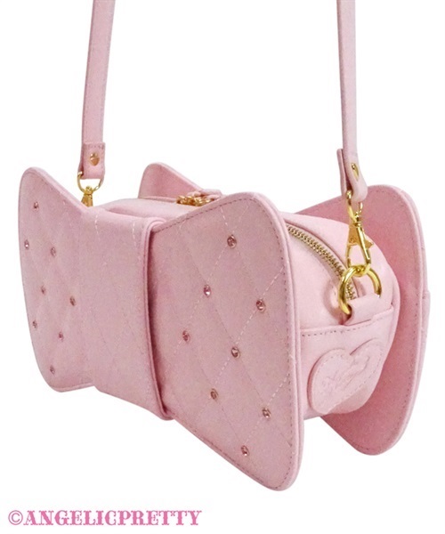 Quilted Jewerly Ribbon Pochette - Pink