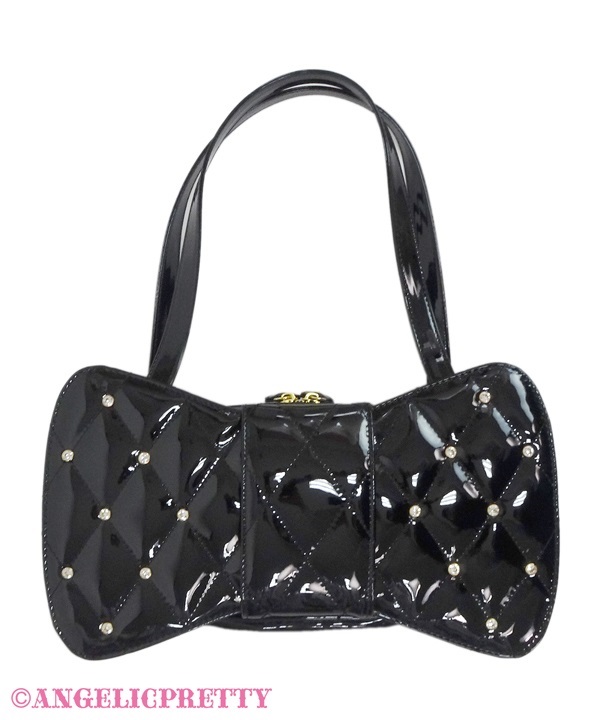 Quilting Jewel Ribbon Bag - Black - Click Image to Close