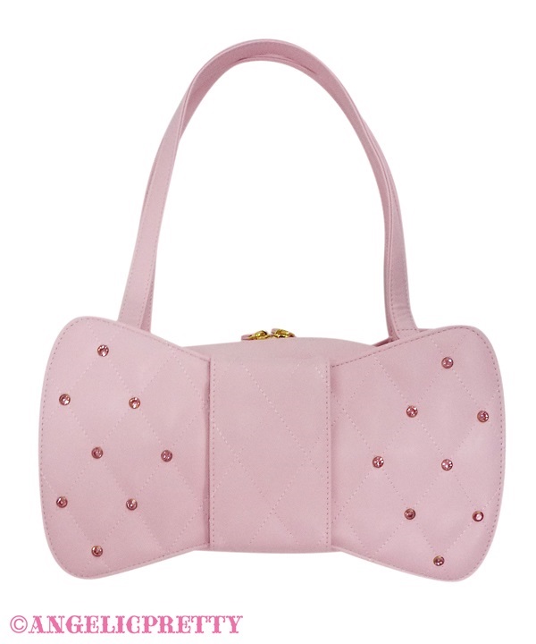 Quilting Jewel Ribbon Bag - Pink