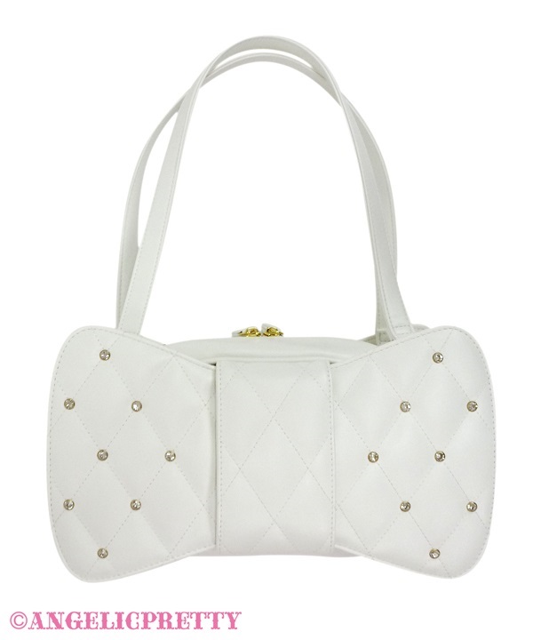 Quilting Jewel Ribbon Bag - White - Click Image to Close