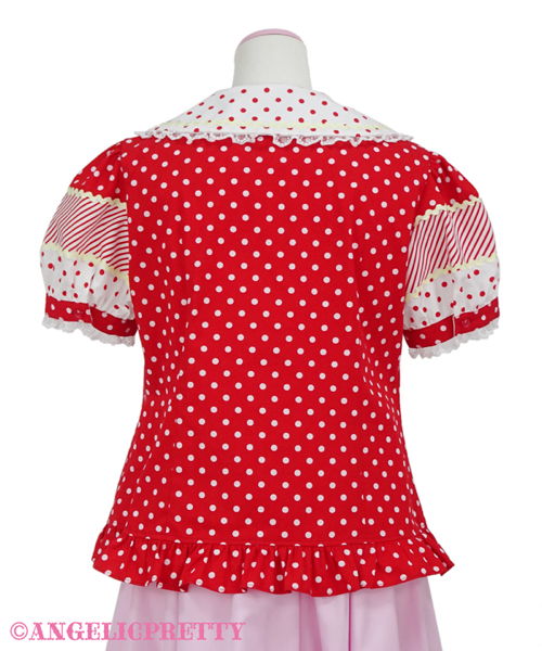 Retro Cafe Blouse - Red