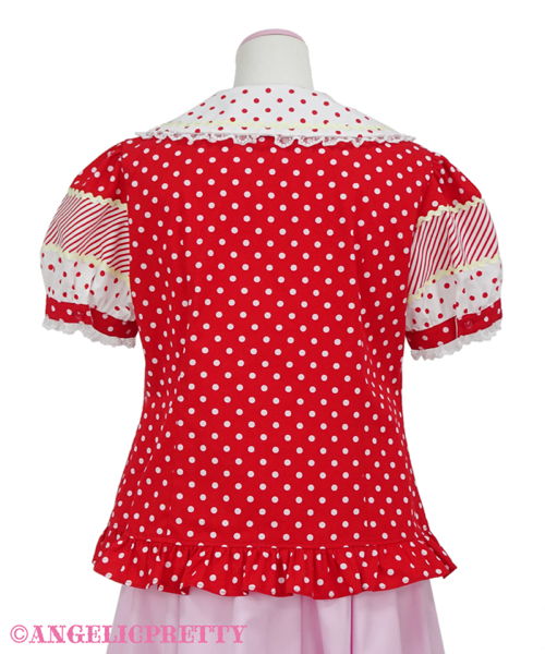 Retro Cafe Blouse - Sax - Click Image to Close