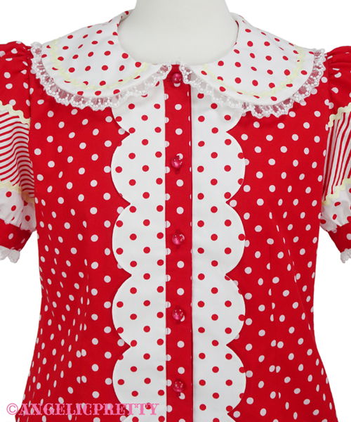 Retro Cafe Blouse - Sax - Click Image to Close