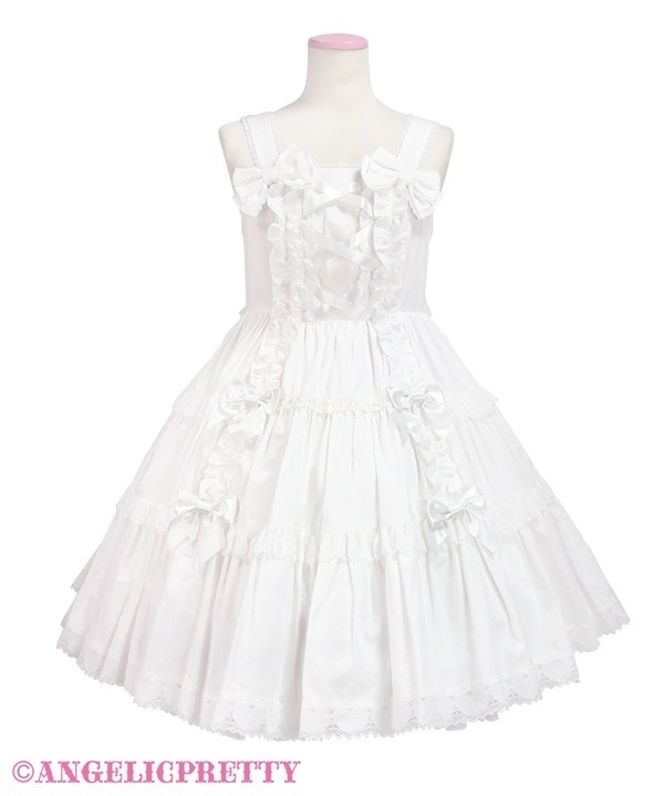 Ribbon Jumperskirt - White