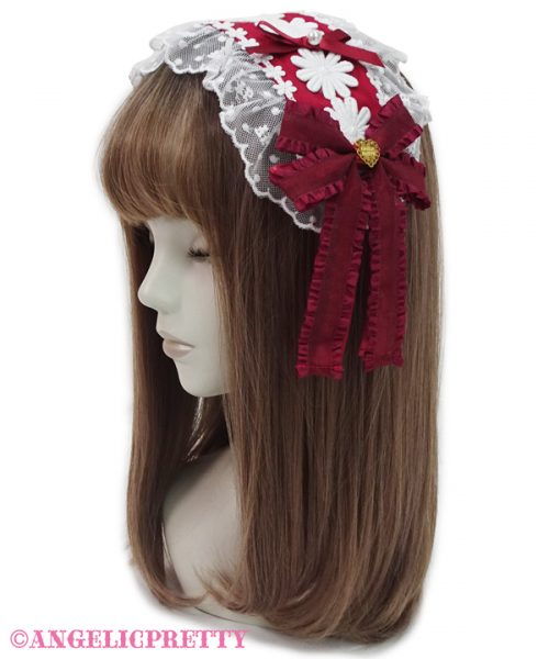 Romantic Flower Lace Headdress - Wine