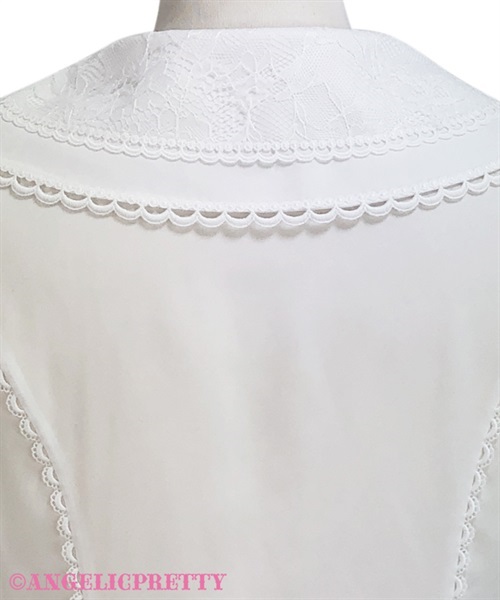 Romantic Lacy Color Blouse - White - Click Image to Close
