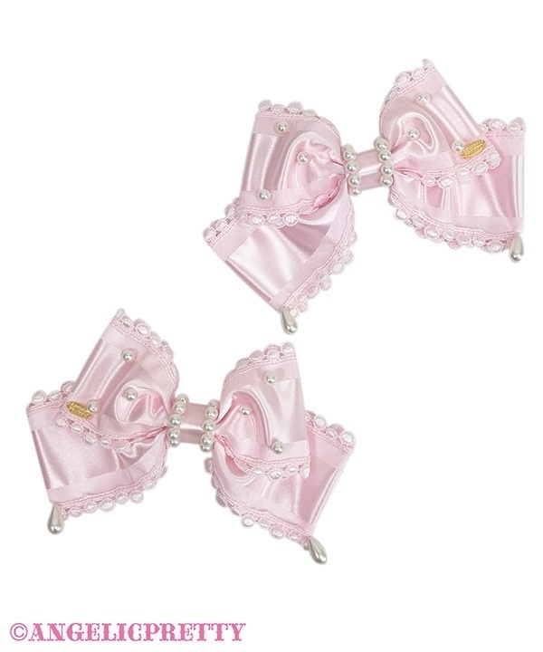 Romantic Ribbon Clip Set - Pink