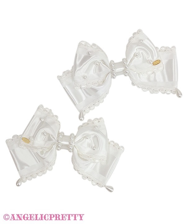 Romantic Ribbon Hair Clip Set - White