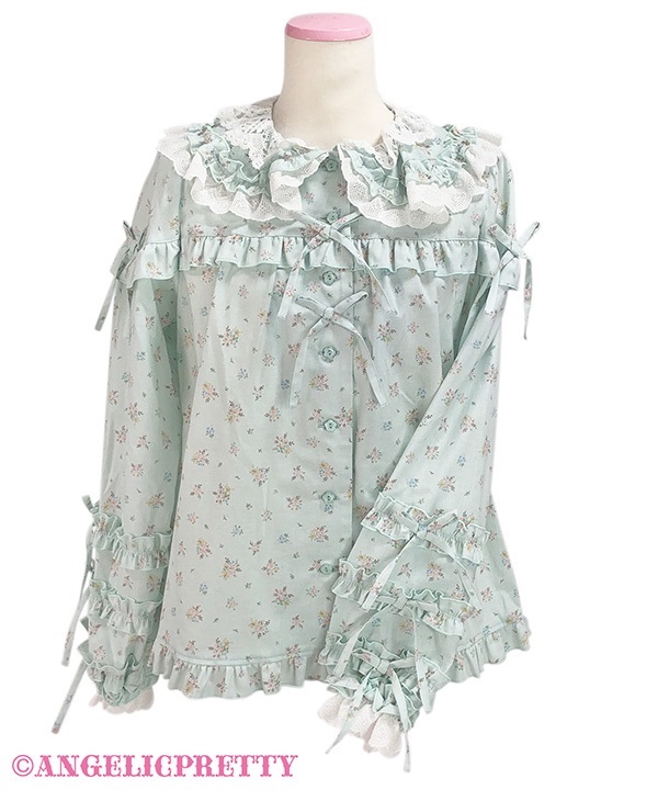 Rose Frill Blouse - Sax