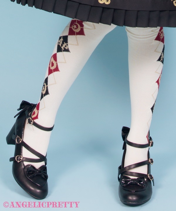 School Argyle Over Knee - Ivory