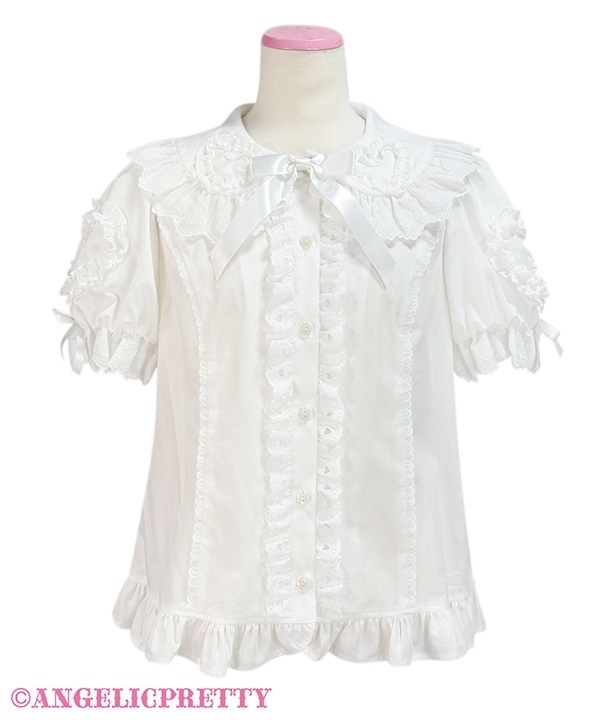 Sentimental Heart Lace Blouse - White x White