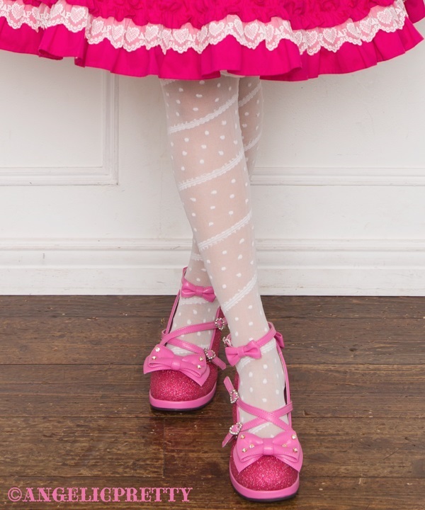 Sheer Dot Over Knee - Pink