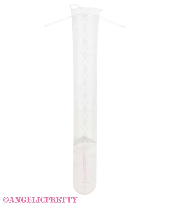 Sheer Lace Up Over Knee - White