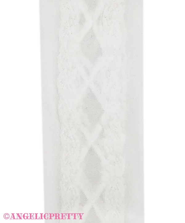 Sheer Lace Up Over Knee - White