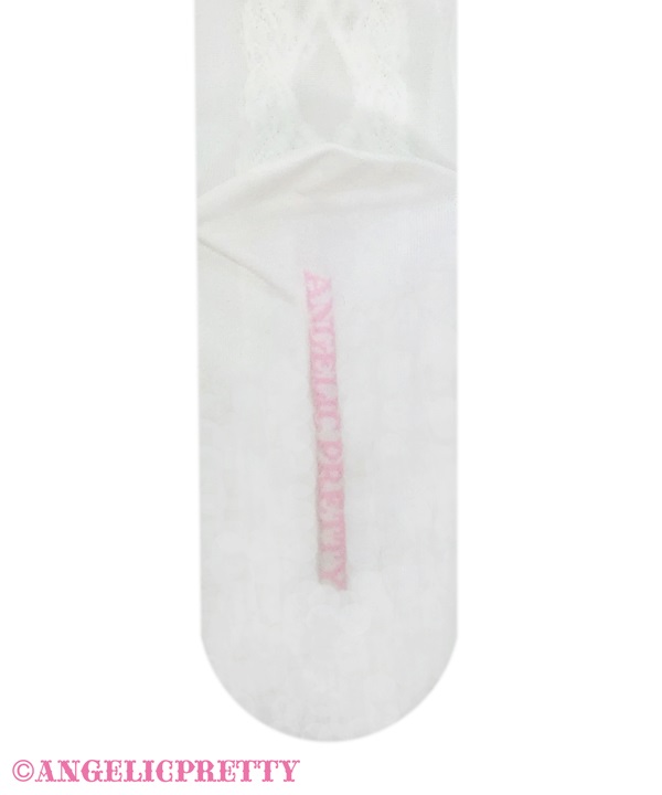 Sheer Lace Up Over Knee - White