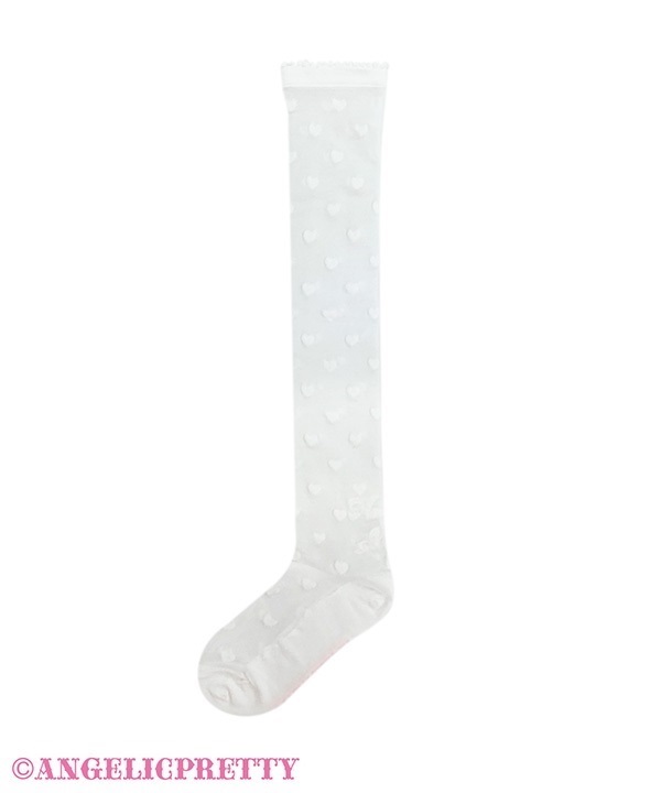 Sheer Lovely Heart Over Knee - Pink