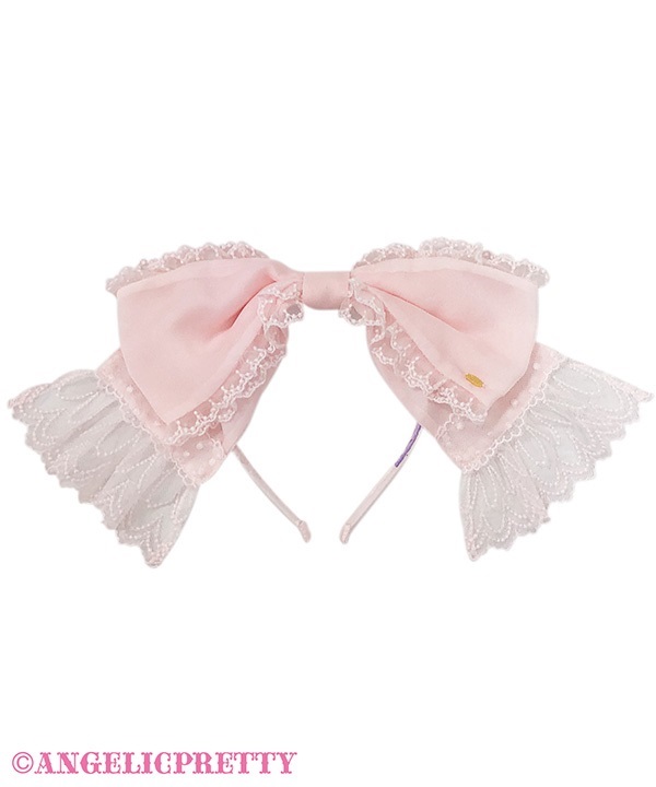 Sheer Ribbon Headbow - Pink