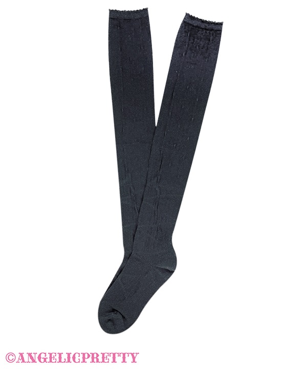 Sheer Toe Shoes Over Knee - Black