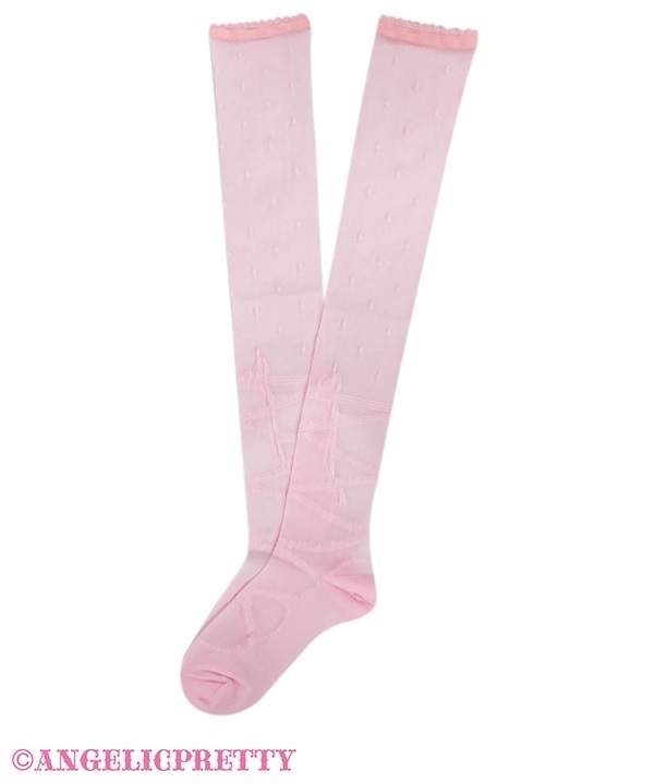 Sheer Toe Shoes Over Knee - Pink
