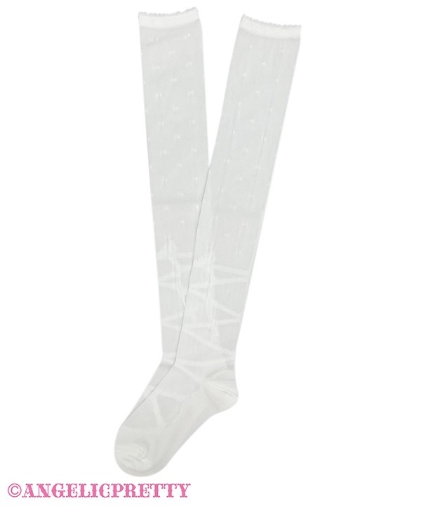 Sheer Toe Shoes Over Knee - White
