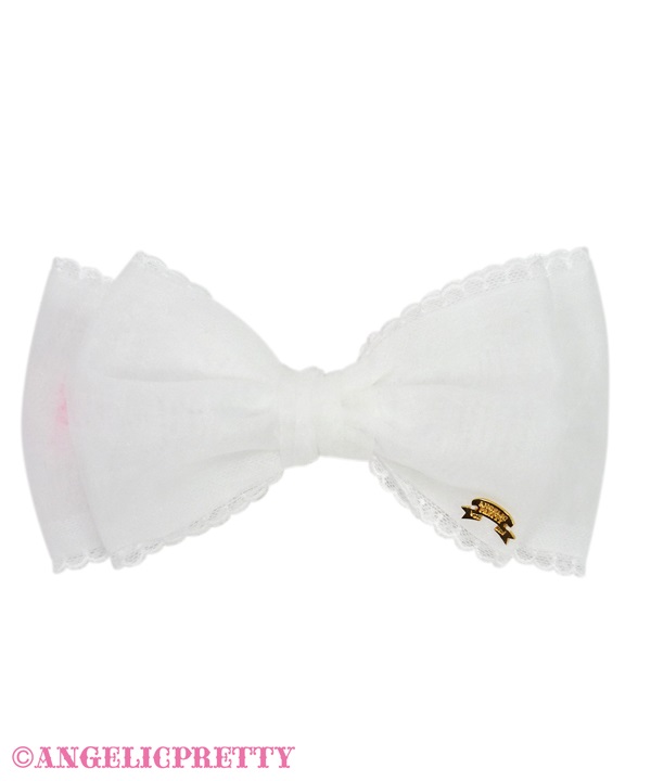 Sherbet Ribbon Barrette - White